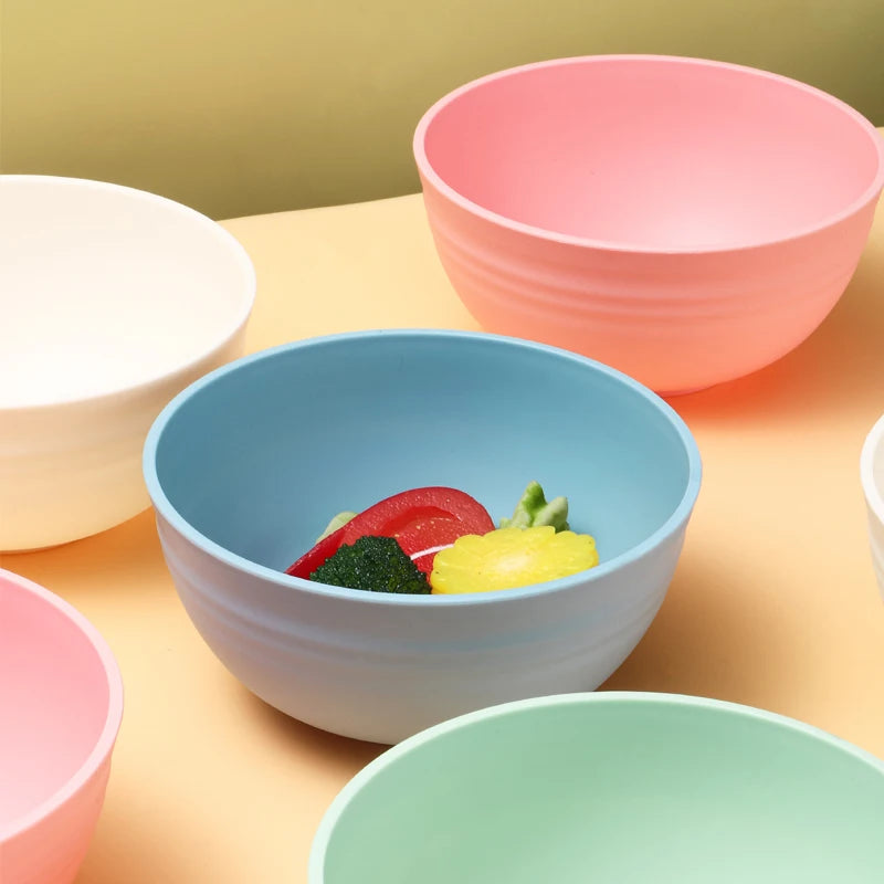 Reusable Plastic Bowls - Set of 8 Eco-Friendly Kitchen Bowls