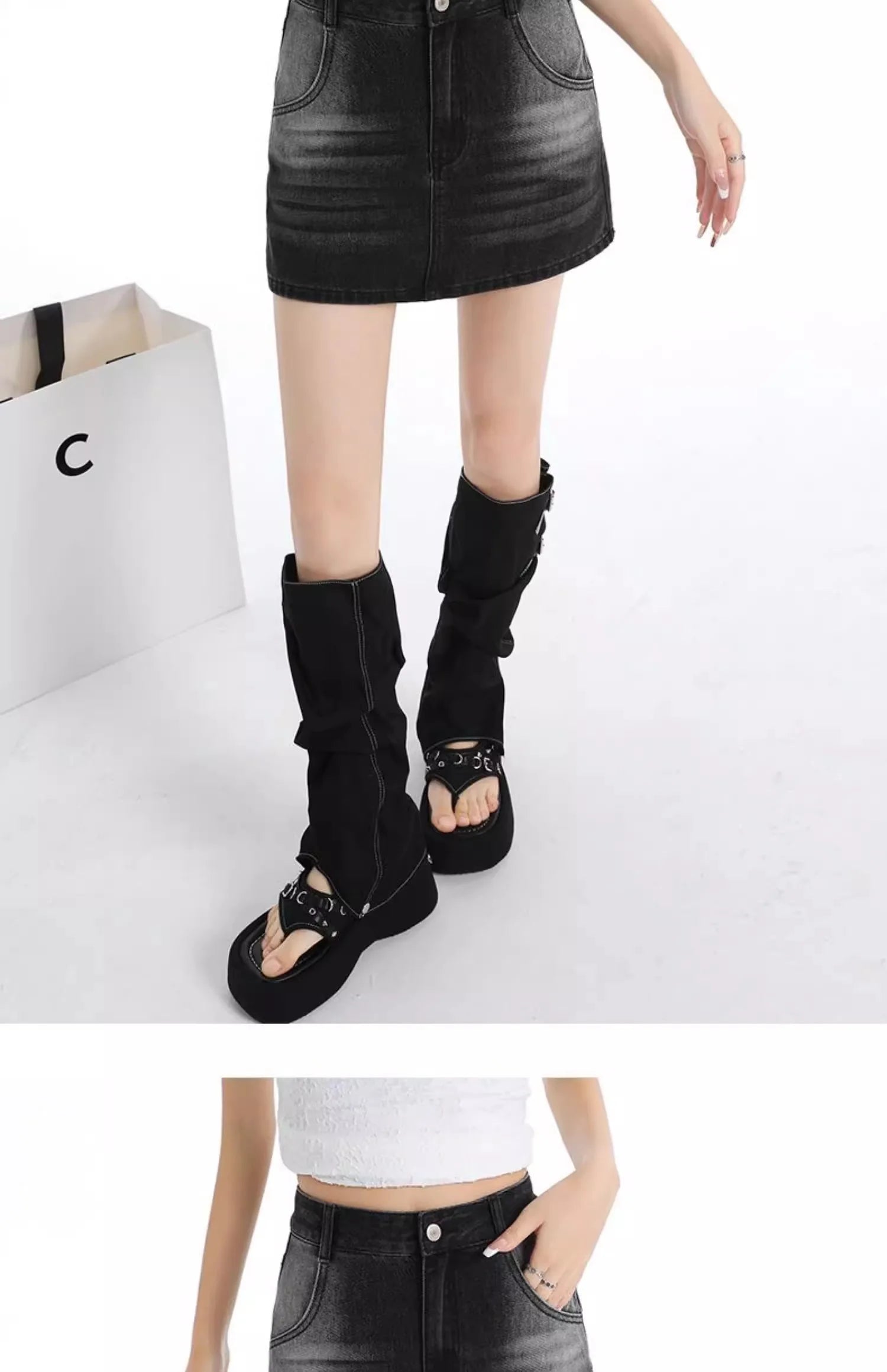 Retro American Washed Slim Fit Denim  Skirt Women Summer Hot Girl High Waist Bodycon Anti Exposure a Line Half Body Skirt