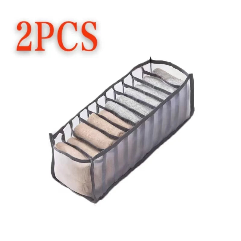 11 Compartment Collapsible Underwear Storage Box For Dorms And Home Breathable Nylon Mesh Organizer