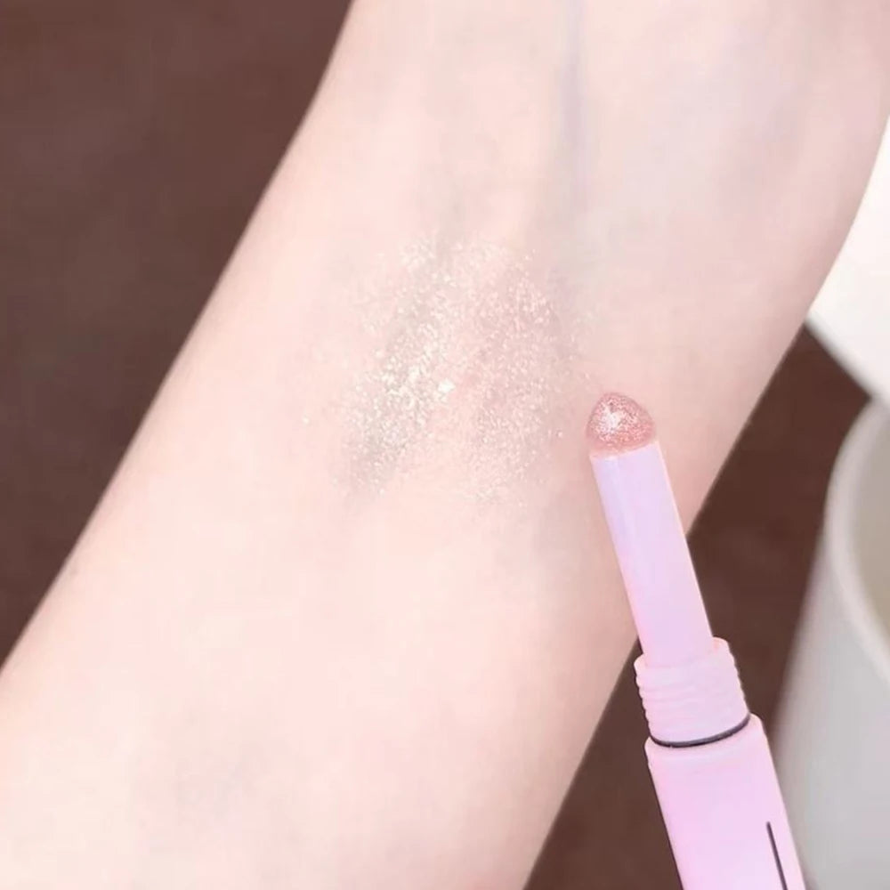 Dual End Glitter Matte Aegyosal Pen Brightening Highlight & Shadow Stick Eye Makeup Lying Silkworm Eyeliner Gel Pencil 애교살 펜