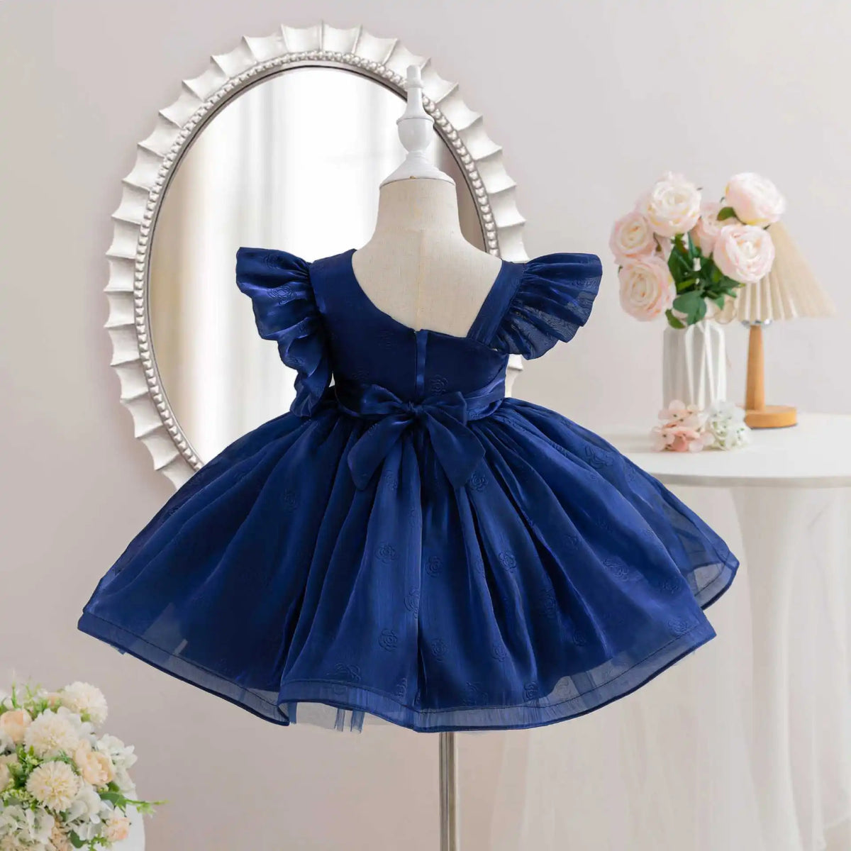 HETISO Girl Dresses Ruffle Sleeve Summer Princess Party Ball Gown Children Kids Girls Birthday Clothes 1-6 Years