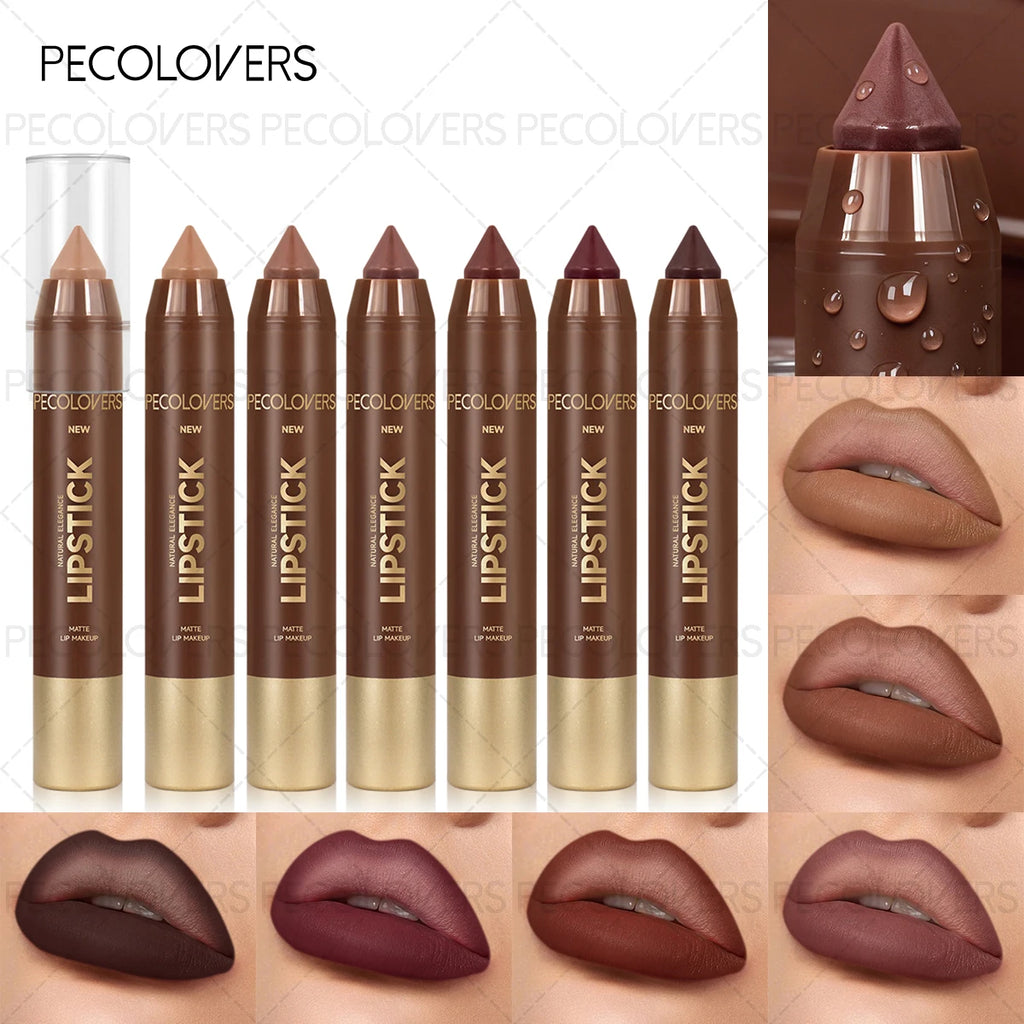 PECOLOVERS 12-Piece Matte Lip Liner and Lipstick Set - Waterproof
