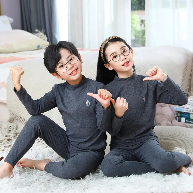 Kids Thermal Sleepwear Set - Unisex Pajama and Pants 2-Piece Suit