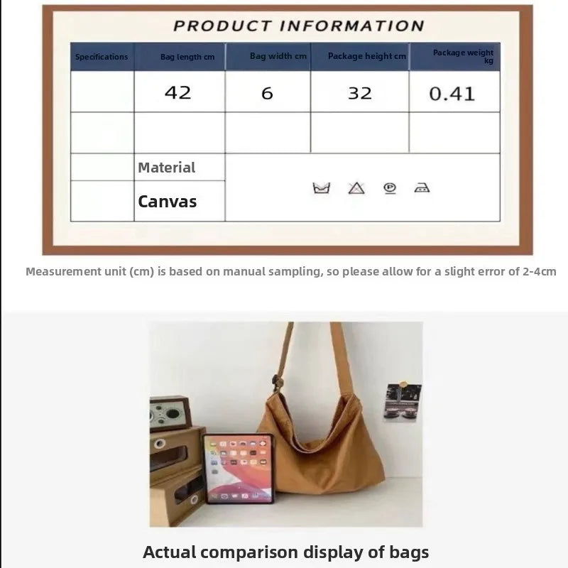 2026 Spring New Season Japanese Style Messenger Bag Made of Canvas Free Shipping Thickened Sturdy Retro Men Bag