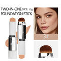 Two-In-One Brush Head Foundation Stick, Lightweight And Smooth, Long-Lasting Coverage, Creating A Perfect Makeup Effect