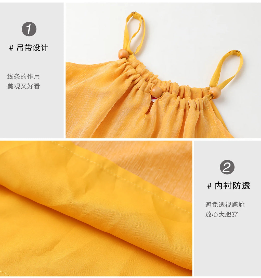 Vacation Family Matching Outfit Beach Mother‑Daughter Girls Yellow Maxi Dress Father‑Son Tops Shorts Sets Holiday Couple Clothes
