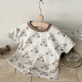 Toddler Bear Print T-Shirt + Shorts Two Piece Set Summer Boys Clothes Fashion Cartoon Cute Short Sleeve Suit