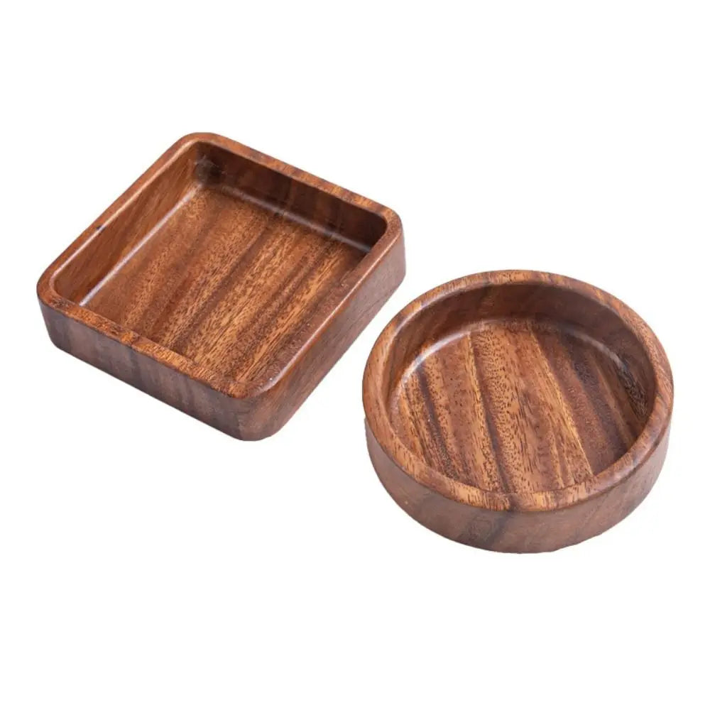 Japanese Style Wooden Fruit and Snack Tray - Round/Square Stackable