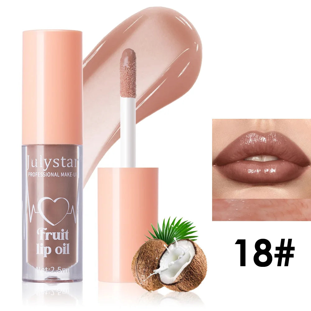 10Color Fruit Flavor Temperature Changing Lip Oil Set Hydrating Glossy Lip Gloss Brightening Water Light Lip Makeup Cosmetic Kit