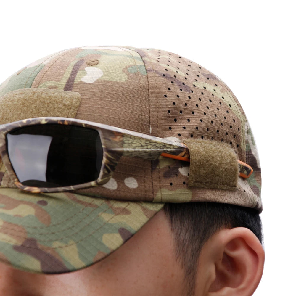 1/2Pcs New Men Camouflage Baseball Cap Breathable Sunscreen Hat Outdoor Sports Hunting Hiking Camping Beach Fishing Sun Hat