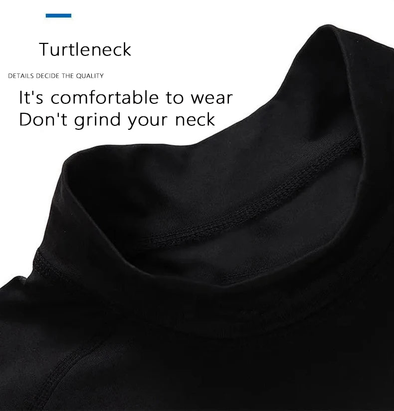 Men's Workout Compression Shirt Turtleneck Long Sleeve Rash Guard Gym Base Layer Athletic Undershirt Gear Sports Shirt