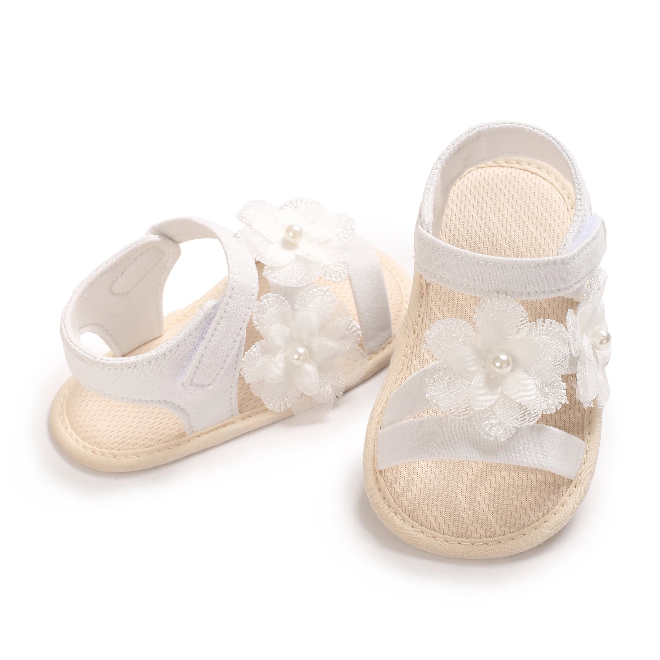 New big bow floral 0-18 months baby princess shoes sandals breathable PU upper walking shoes