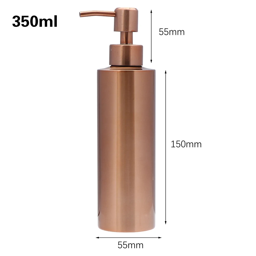 250/350/550Ml Rose Goldr Liquid Soap Dispenser Pump Bottle Lotion Hand Sanitizer Shampoo Stainless Steel Bottle Bathroom