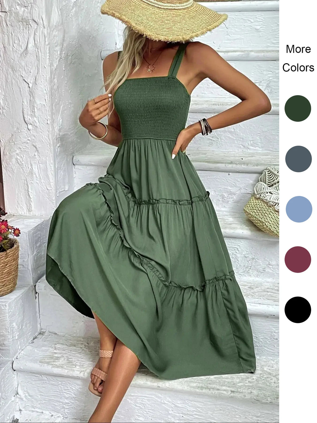 Summer Sexy Bodycon Tube Strap Dress for Party Beachwear Women's Ruched Bust Ruffle Hem Sleeveless Slip Dress