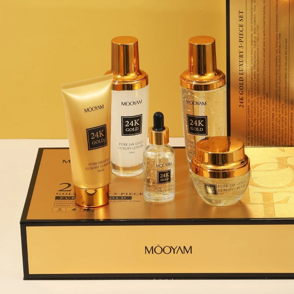 24K Gold LUXURY Moisturizin Anti-Wrinkle Set Reduces Fine Lines Repairs Skin Hydrates Brightens Anti-Aging Firming Skin care