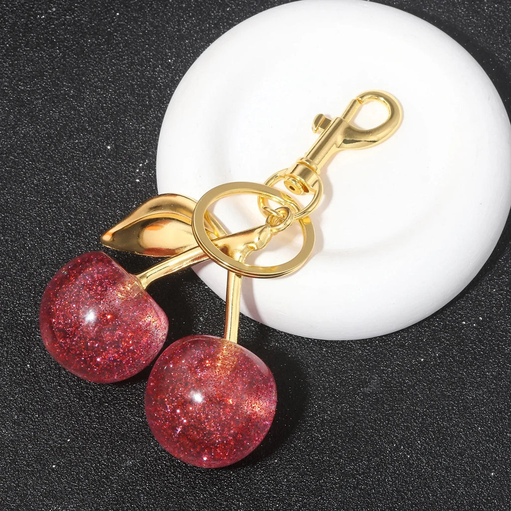 6 styles of cherry pendants suitable for coach bags women's handbags, shoulder bags, and keychain accessories Bag Accessories