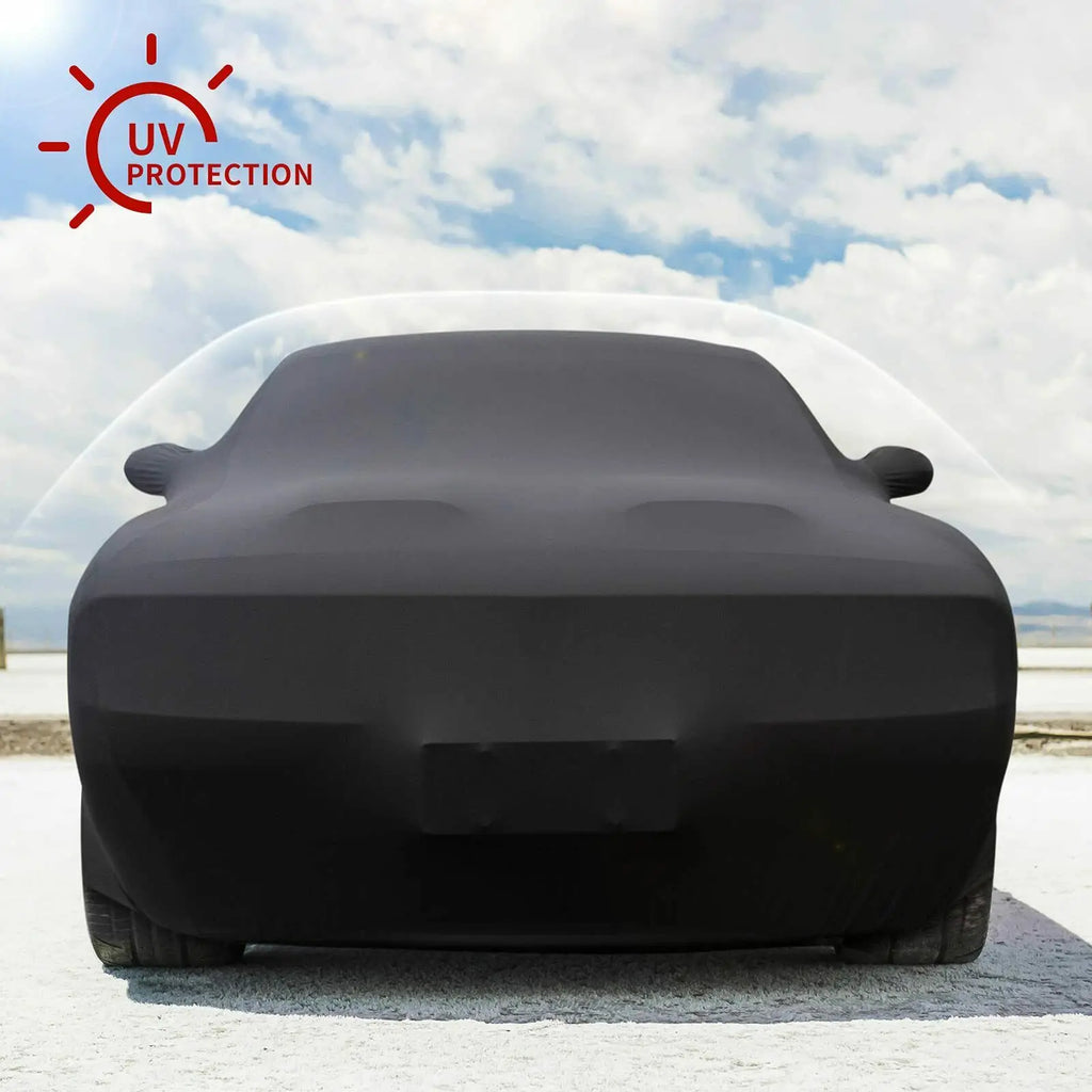 Black Full Car Indoor Cover Stretch Stain Indoor Dustproof Resistant UV Protection For Ford Mustang 2010-2021 Custom