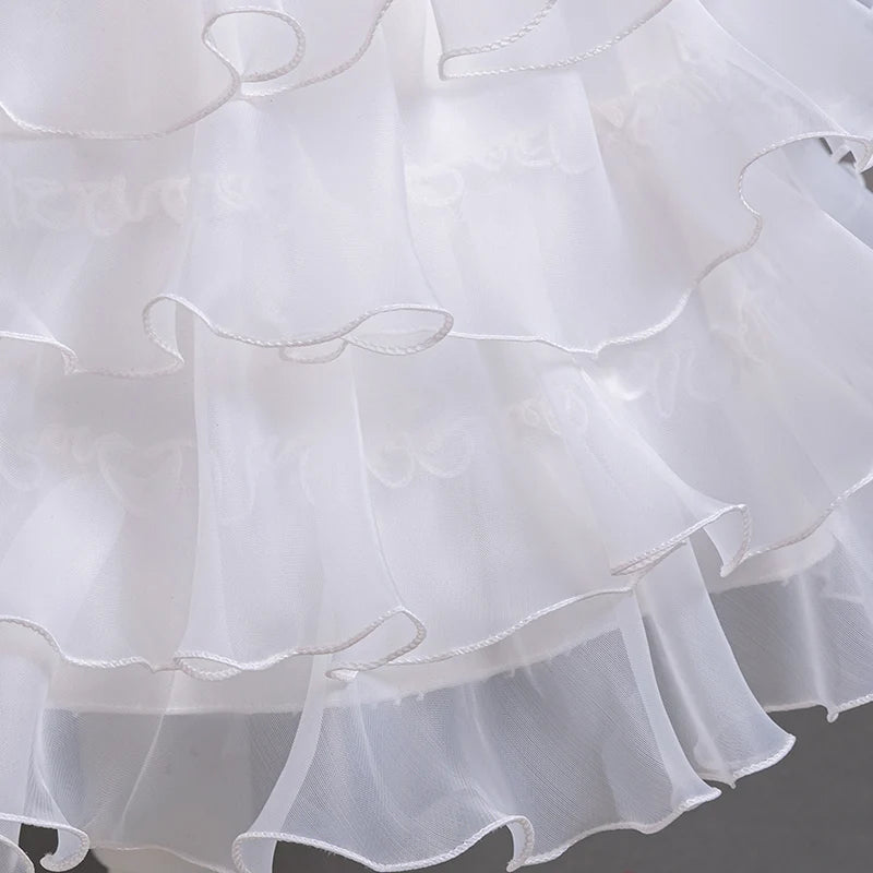 3-10 Years Children Boutique Dinner Party Formal Dress Princess Pink Elegant Glitter Ball Gown Baby Girls Birthday Party Dresses