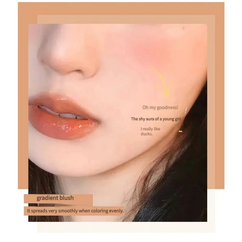 Dual Gradient Blush Highlights Natural Nude Makeup Brightening Cheek Purple Blue Female Niche Brand 2024 New Makeup Cosmetics