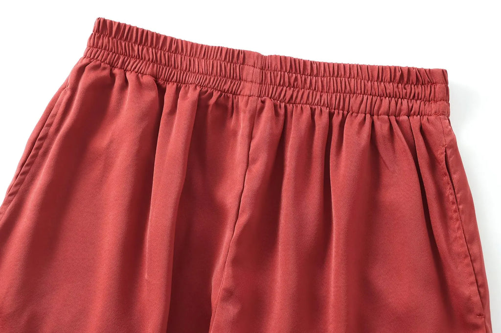 KONDALA Women's Wide Leg Pants - Casual Elastic Waist Trousers Pink