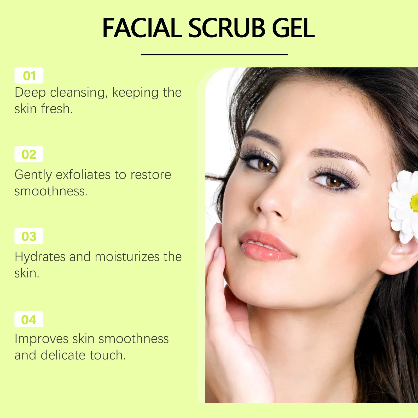 Facial Exfoliating Gel Mild Moisturizing Non-Drying Facial Skincare Treatment Hydrating Pore Refining Smooth Skin Exfoliating