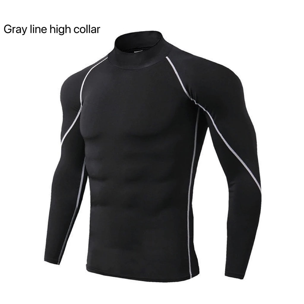 Men's Long Sleeve Compression Shirt - Turtleneck Quick-Dry Base Layer