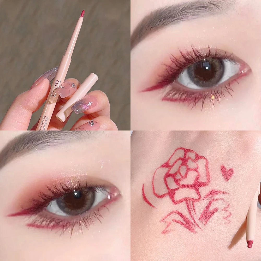 Ultra-fine Gel Eyeliner Pencil Rose Brown Under Eye Liner Pen Waterproof Matte Aegyosal Lying Silkworm Quick Drying Eyes Makeup