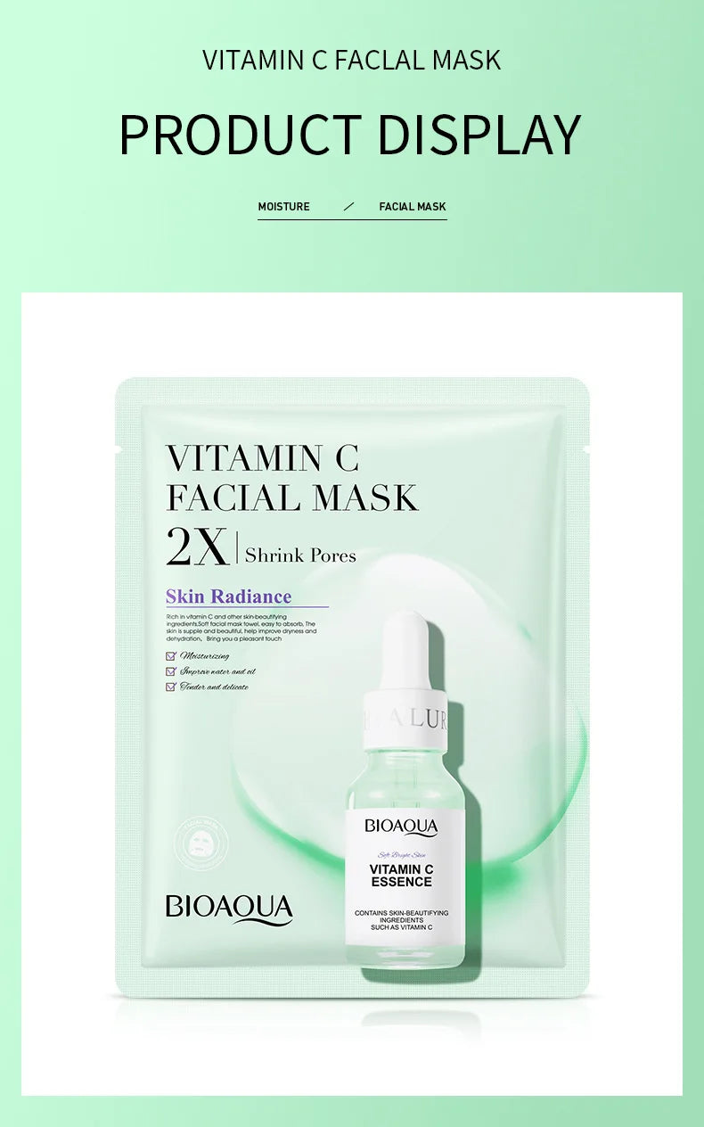 20pcs/5pcs Centella Collagen Face Mask VC Moisturizing Refreshing Sheet Masks Hyaluronic Acid  Facial Mask Skin Care Products