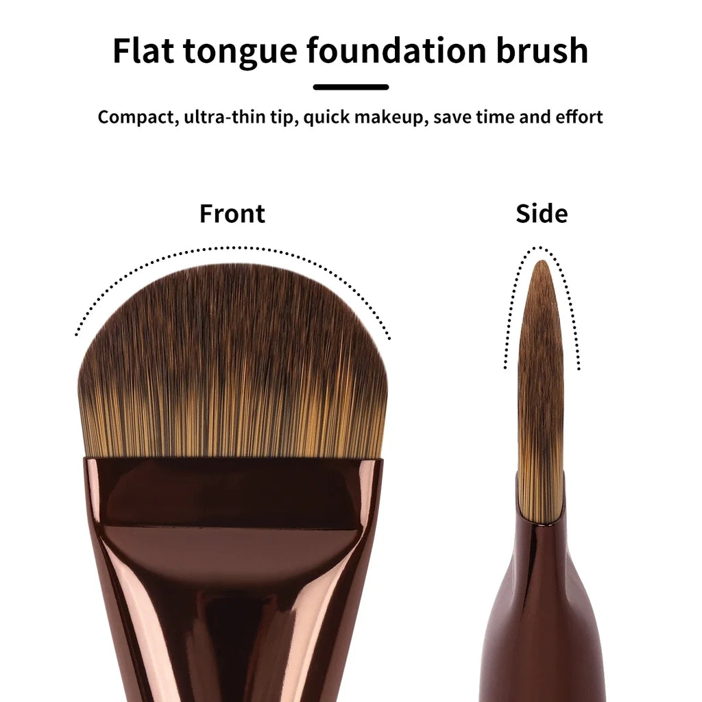 New 2Pcs Professional Foundation Makeup Brushes Soft Dense Hair For Blending Liquid, Cream Flawless Powder Makeup Beauty Tools
