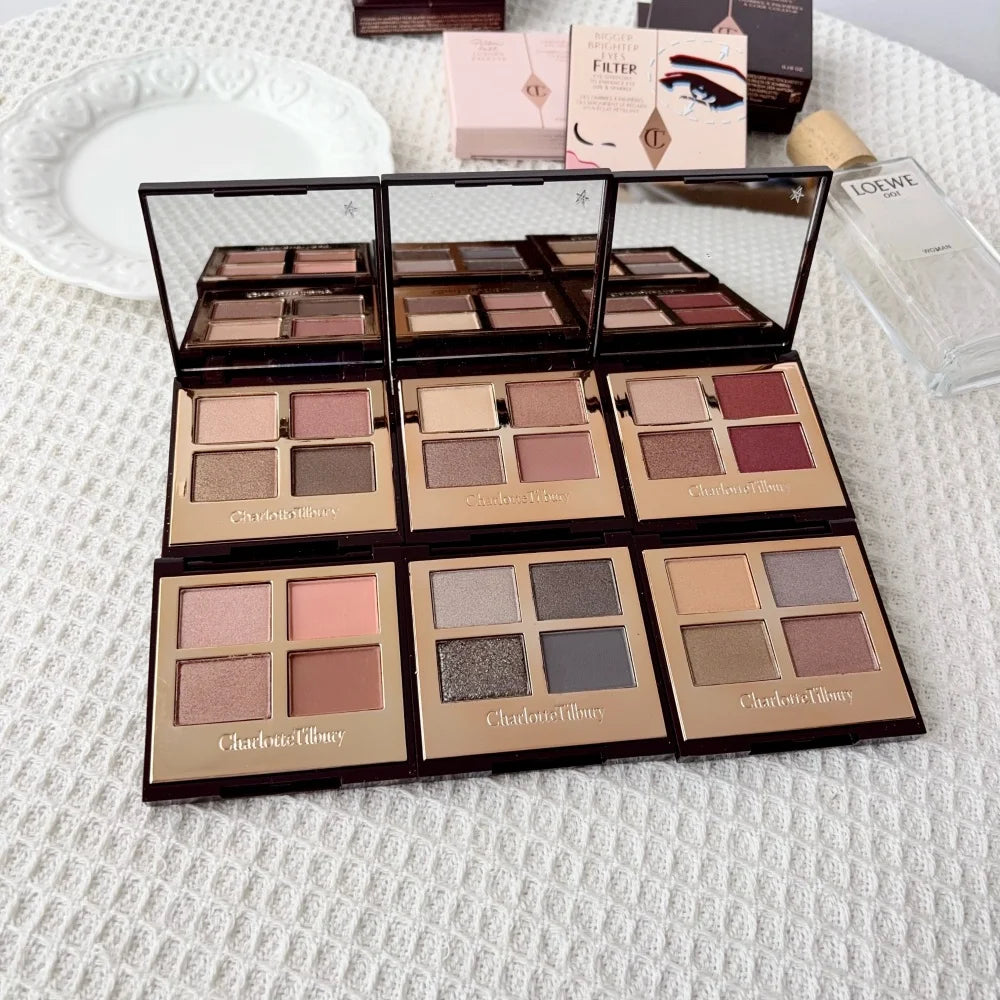 Charlotte Tilbury 4Pan Velvet&9Pan Silk Shimmer Eyeshadow&Cream Blush Dewy Long Lasting Buildable Blendable Natural Glow Makeup