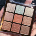 9-Color Glitter Eyeshadow Palette - Long-Lasting Rose and Pink Shades, Metallic Finish, Matte and Shimmer Effects, High Color Payoff, Long-Lasting, Easy to Blend, Pink Gold Brown
