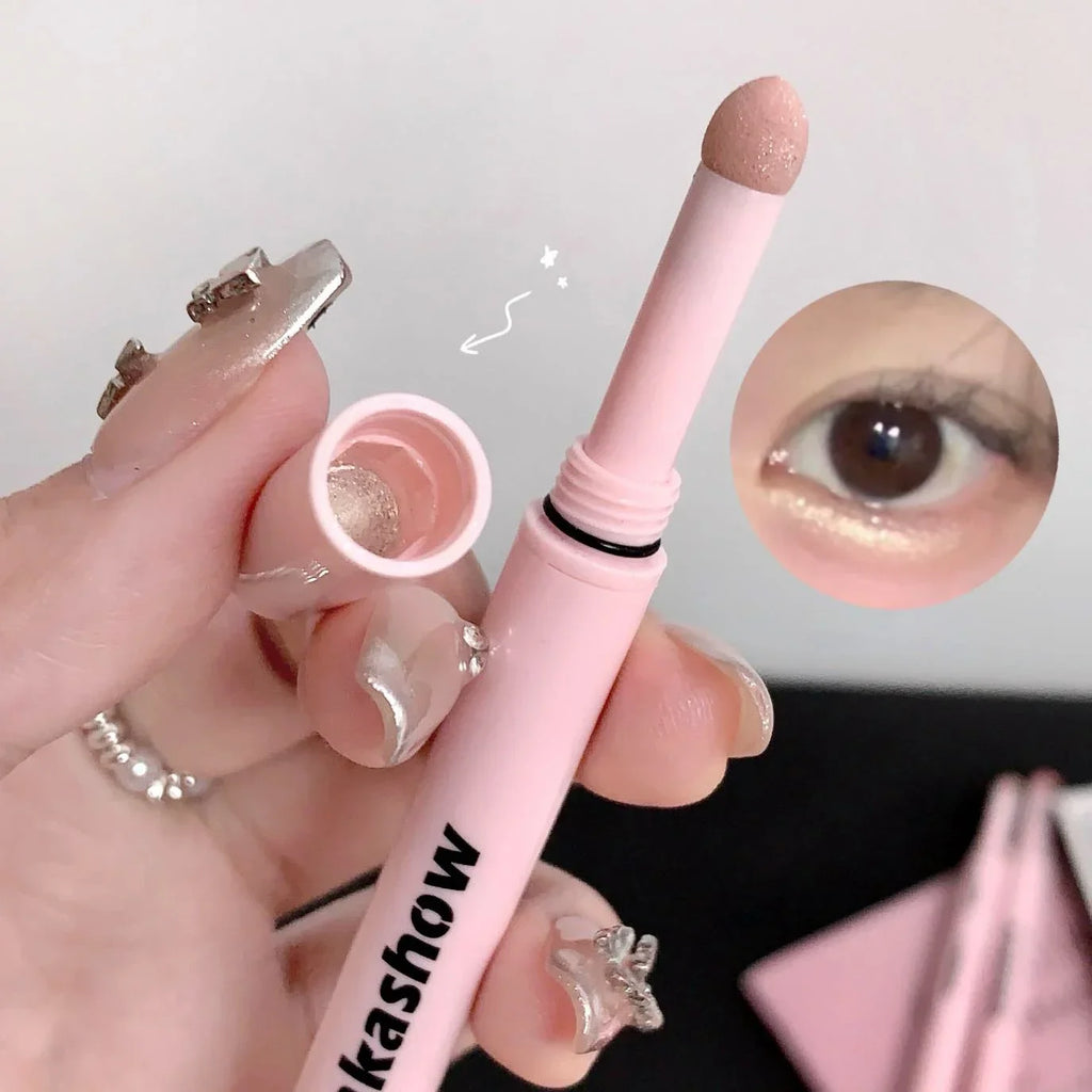 Dual End Glitter Matte Aegyosal Pen Brightening Highlight & Shadow Stick Eye Makeup Lying Silkworm Eyeliner Gel Pencil 애교살 펜