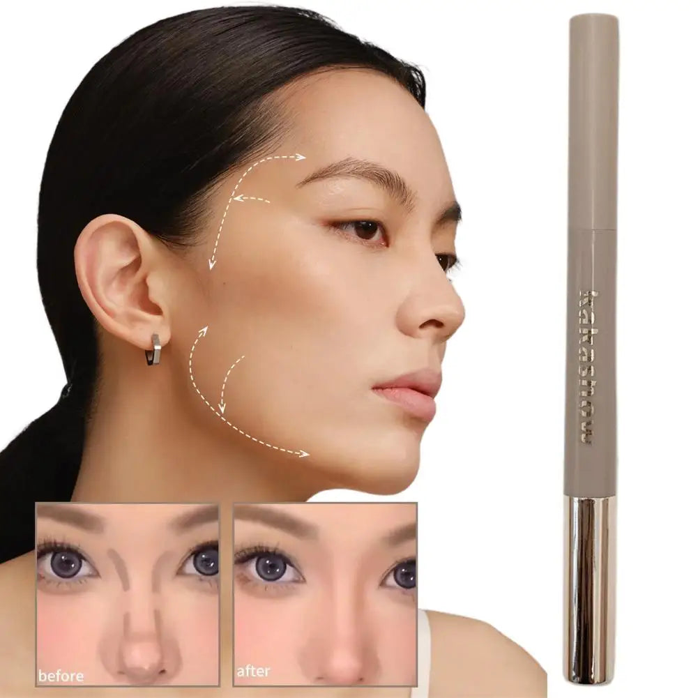 2in1 Contouring Pen With Brush Facial Contour Stick Makeup, Neutral Bronzer Makeup Sticks, 3D Contouring Stick For Face Body
