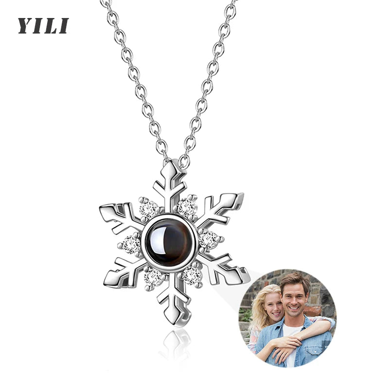 Custom Photo Projection Necklace With I Love You In 100 Languages Personalized Gift For Women