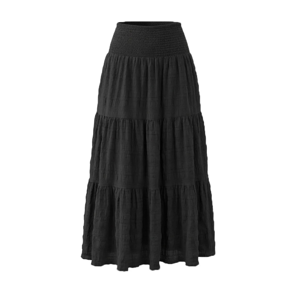 New In 2026 Women's Spring Summer Casual Long Skirts Female Elasticity High Waist Solid Color Maxi Skirt