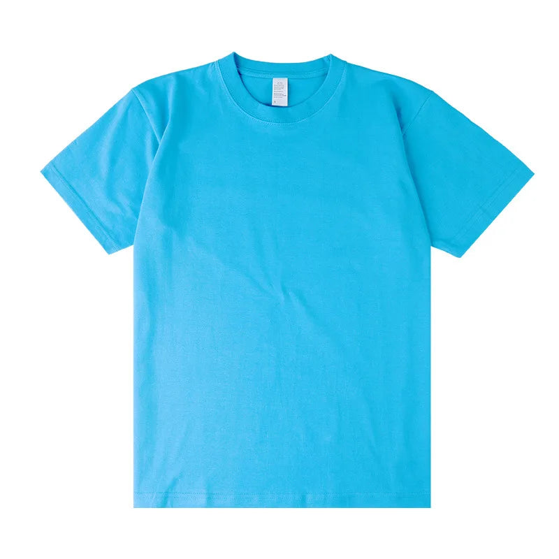Men's Heavyweight Cotton T-Shirt - Loose Fit Crew Neck Short Sleeve