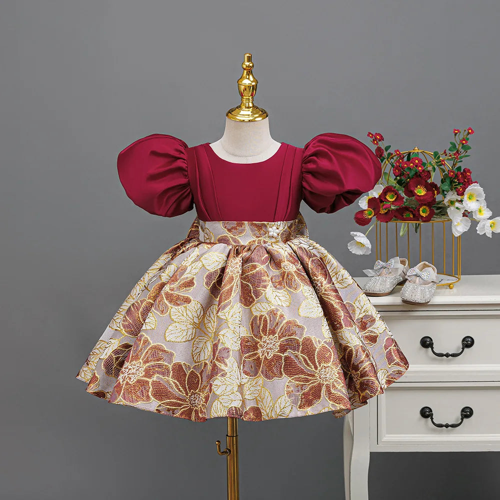 HETISO Flower Girl Dresses for Wedding Summer Embroidery Children's Elegant Birthday Party Princess Prom Gown 1-7 Years