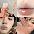 Ice Transparent Brown Lip Gloss Moisturizing Glossy Liquid Lipstick Water Light Glass Mirror Lip Glaze Long-lasting Beauty Lips