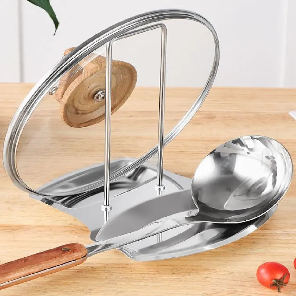 Soporte de Tapa de Olla de Acero Inoxidable Estante de Almacenamiento de Cocina para Utensilios y Platos Organizador Multifuncional para el Hogar
