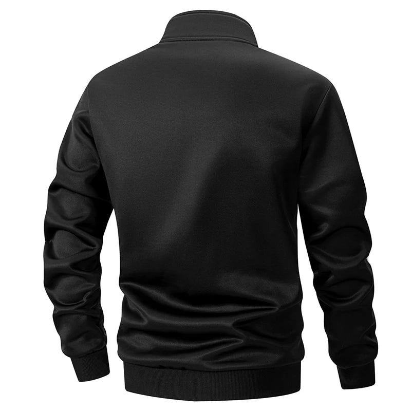 Men's Colorblock Patchwork Sporty Jacket with Kanga Pocket Fall Winter Fleece Lined Warm Long Sleeve Zip Up Coat Outwear Tops