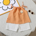 Korean Floral Vest & Shorts Two-Piece Set for Girls