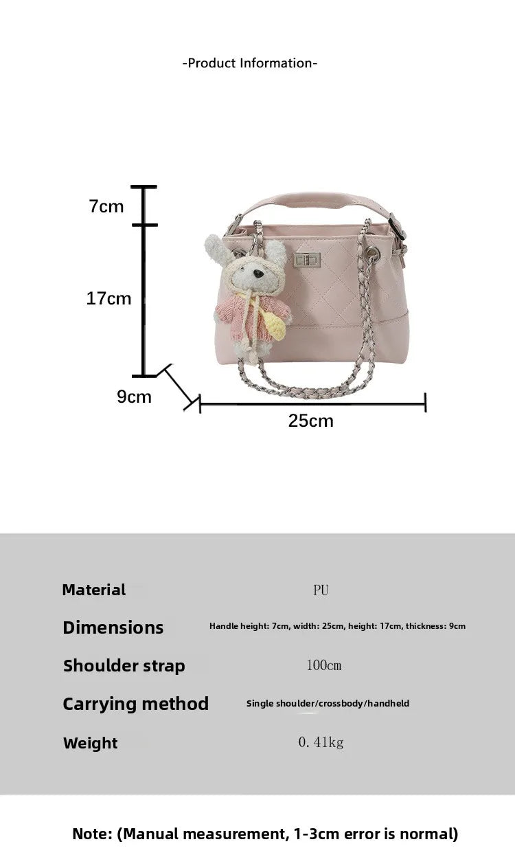 Korean Style Casual Women's Large Capacity Simple Tote Bag Fashion Trendy Underarm Leisure Handbag Daily Match PU Material