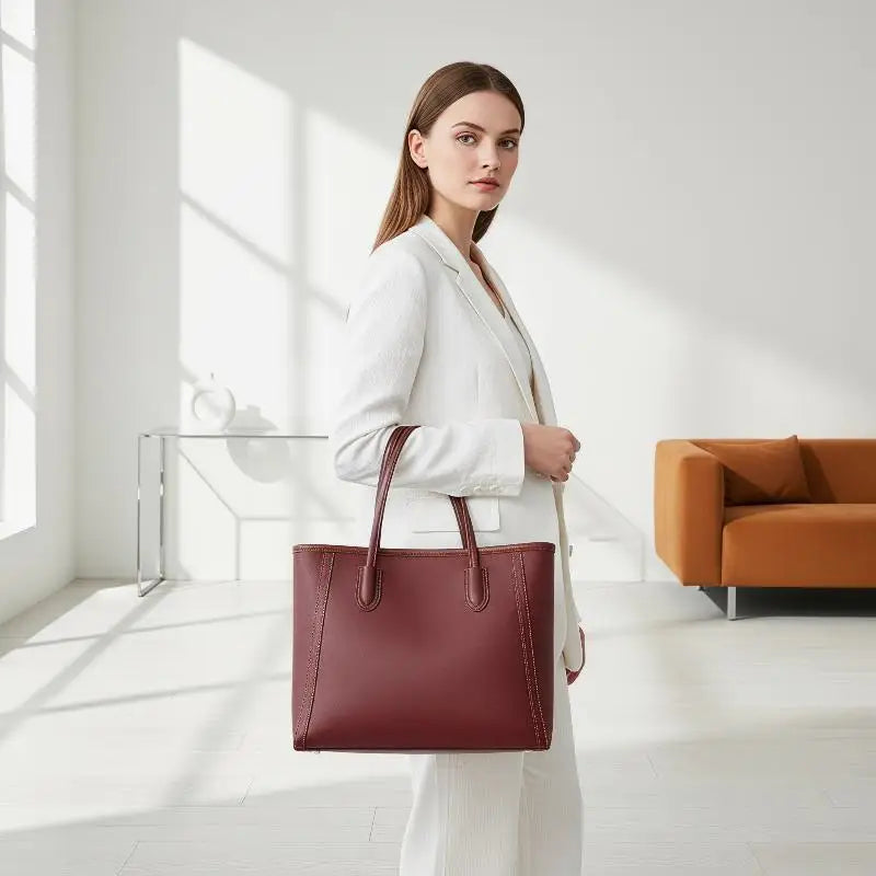 Women Tote Bag Large Capacity PU Leather Commuting Versatile Simple Shoulder Bag Crossbody Work Handbag Fashion Travel Casual