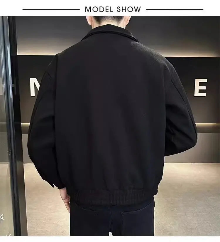 Korean Popular Clothes Men's Jackets Streetwear Men's Clothing Multiple Pockets Hong Kong Style Windbreaker Jacket Multifunction