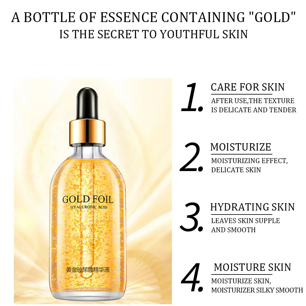 24k Gold Hyaluronic Acid Nicotinamide Face Serum - 100ml