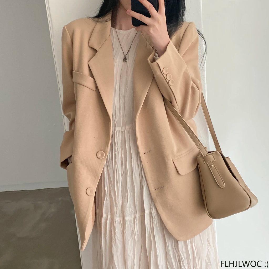 Autumn Spring Wrinkle Loose Dresses New Hot Women Cute Japan Style Retro Vintage Girls Holiday Casual Solid Apricot White Dress