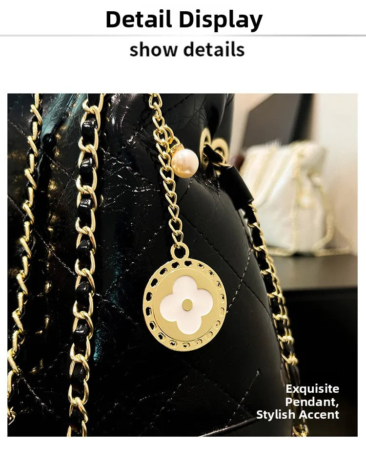Elegant Korean Minimalist Bucket Bag Shoulder Crossbody Underarm Bag Design Sensation Luxury Fashion City Simple Style PU Mat...