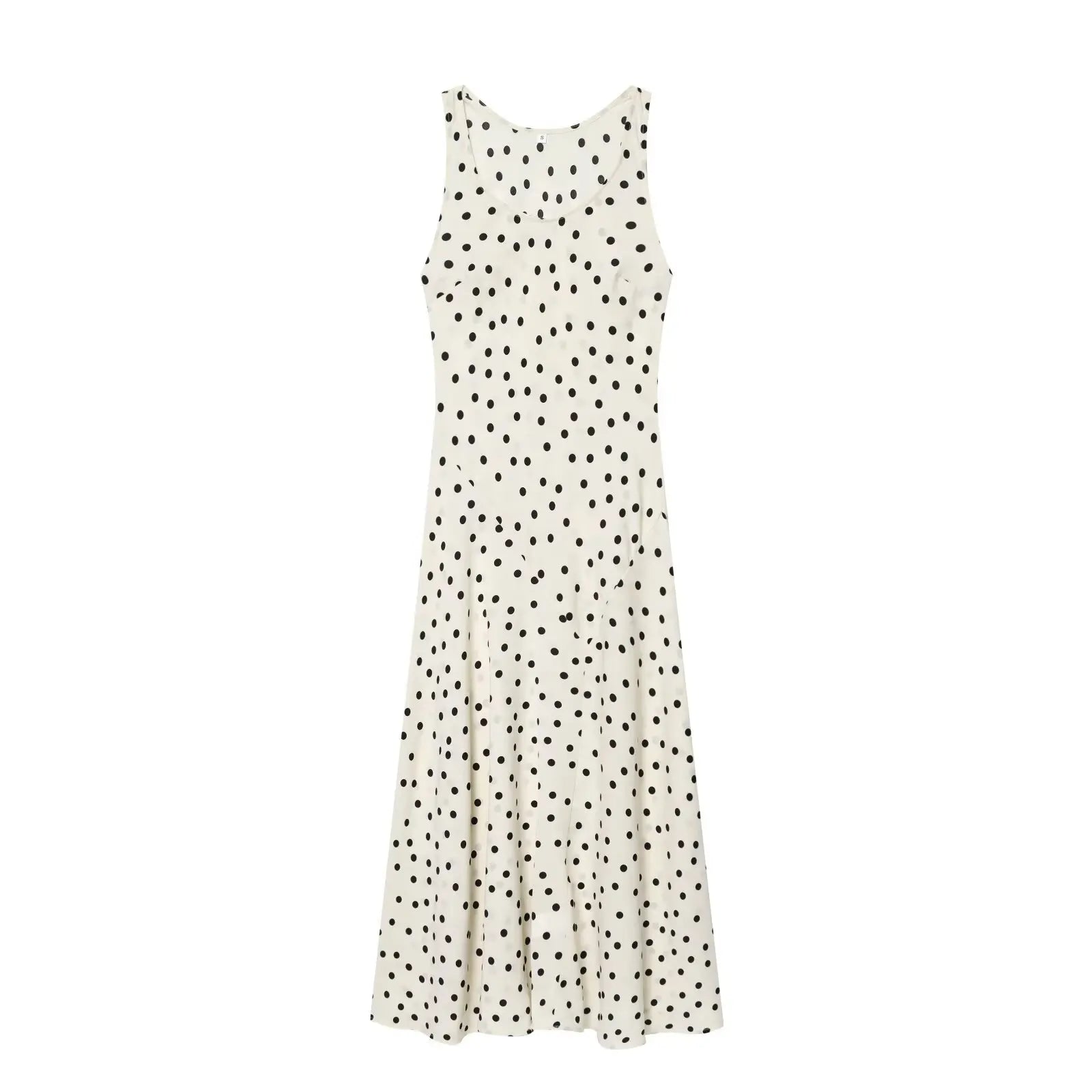 2026 Summer New Women's Fashion Sleeveless Waist-Slimming Polka Dot Print Vest Dress Vacation Style Camisole Mid-Length Dress