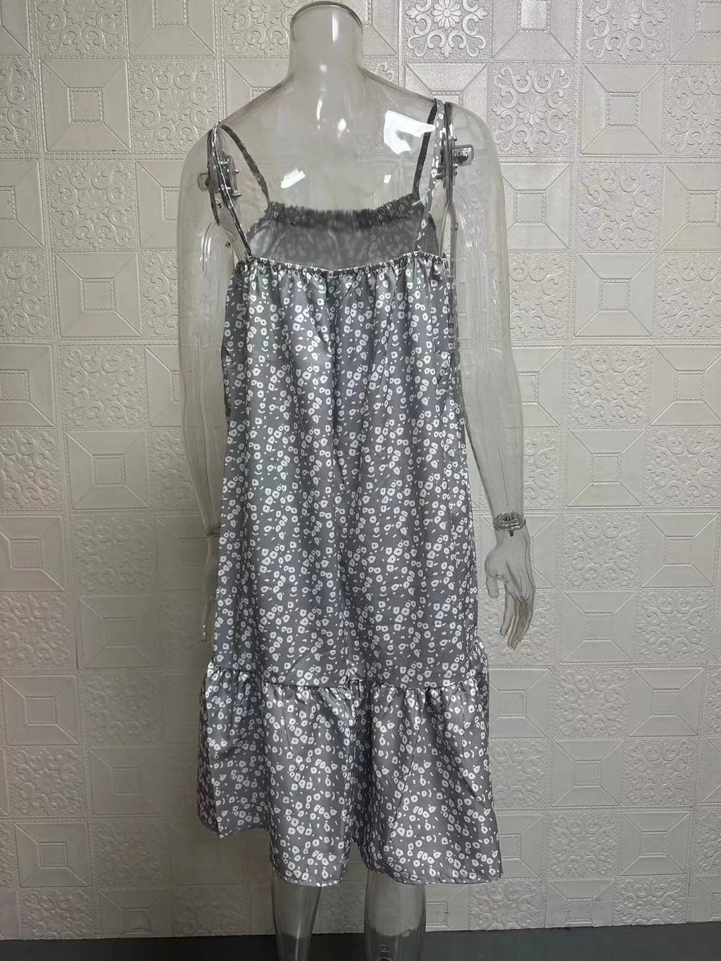Summer 2026 New Wish Countryside Style Maxi Dress with Strapless Vest Floral Print Loose Waist Polyester Material Girls Skirt