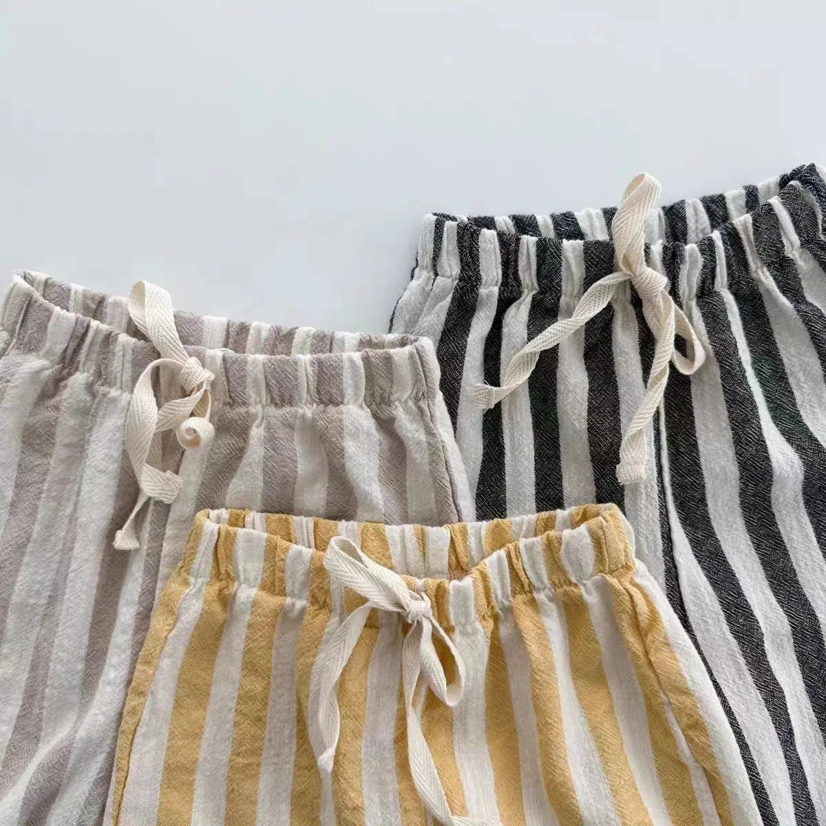 0-2Yrs Newborn Baby Boys Stripe Pants Cotton Casual Linen Elastic Trouers Toddler Infant Kids Girls Loose Pants